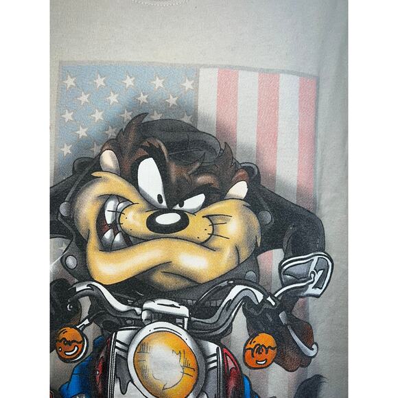 Vintage Harley Davidson Taz Looney Tunes Shirt Chandler Arizona Brown Tee Medium - Picture 4 of 12